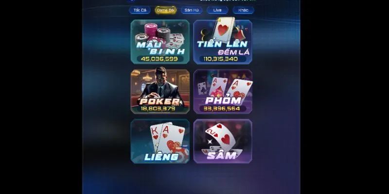 Casino Live quy tụ hơn 20 sản phẩm phổ biến