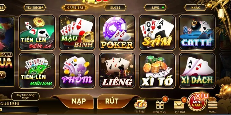Kho game bài đa dạng từ nhiều nhà phân phối